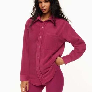 Aritzia TNA Fuchsia Fleece Jacket Sno Polar Shirt